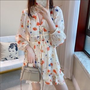 The Kooples floral print long-sleeve mini dress